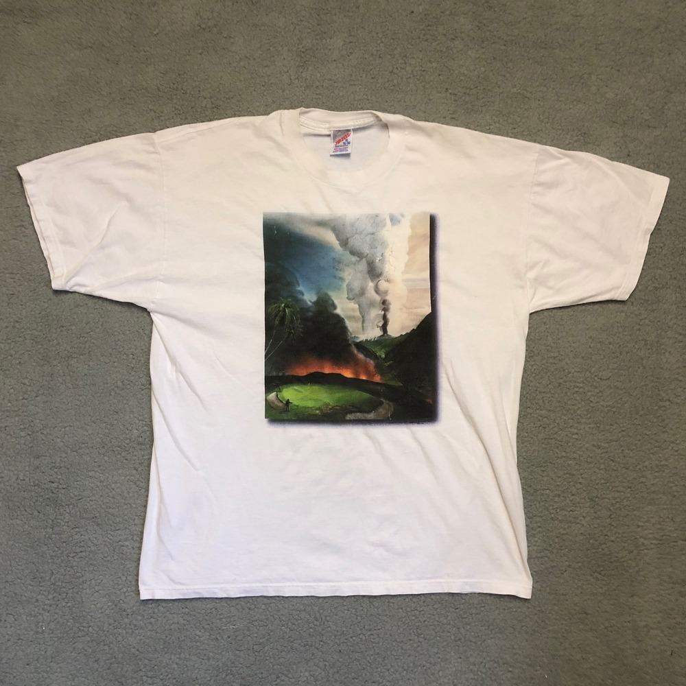 VTG 18 Infamous Holes "The Jaws" Golf T Shirt Bud Chapman Art Mauna Pele